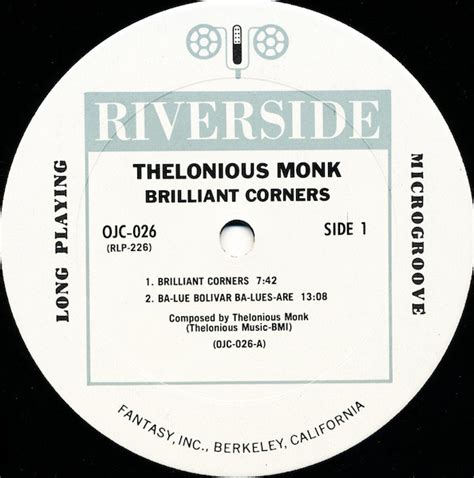 Thelonious Monk - Brilliant Corners - Used Vinyl - High-Fidelity Vinyl ...