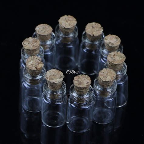 10pcs Kleine Lege Clear Glazen Fles Flesjes Met Kurk Opslag Craft 0 5ml