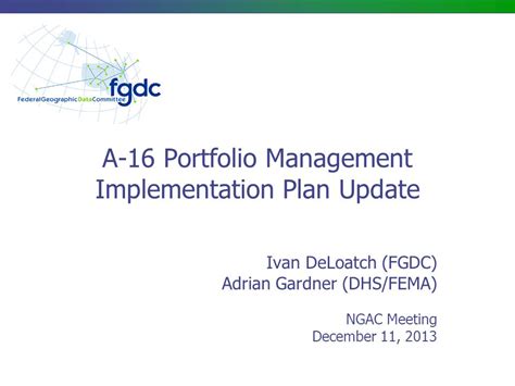 A 16 Portfolio Management Implementation Plan Update Ppt Video Online