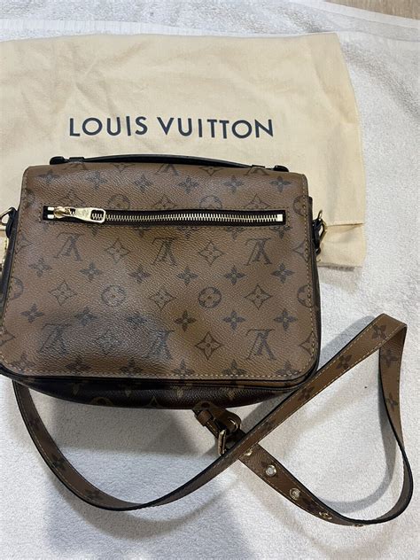 Louis Vuitton Pochette Metis Shoulder Bag Mm Brown Leather Monogram Reverse Ebay