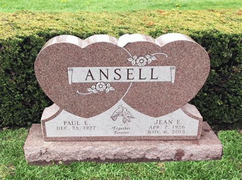 Classic Companion Double Heart Upright Monument