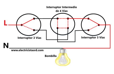 Interruptor de 4 vías o interruptor intermedio