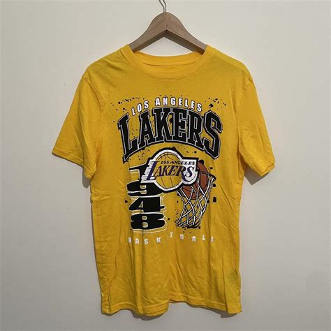 NBA Brand Lakers Basketball Graphic T-Shirt Top to... - Depop