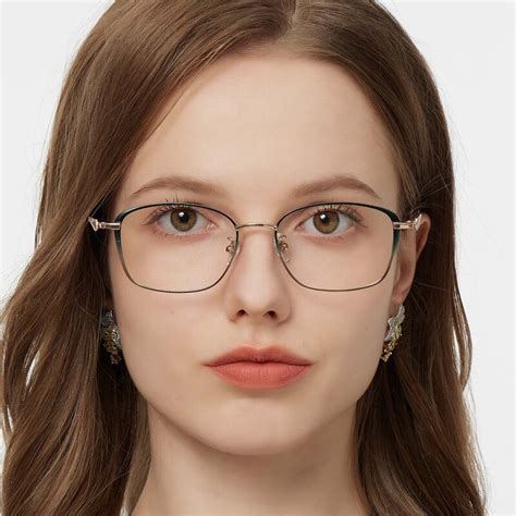 Celina Oval Green Rose Gold Eyeglasses