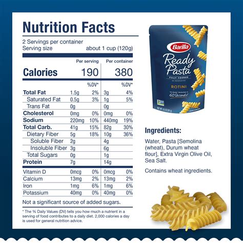 Barilla Pasta Nutrition