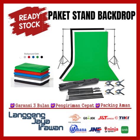 Promo Paket Stand Tiang Background Poto 6 Warna Kain Backdrop Foto