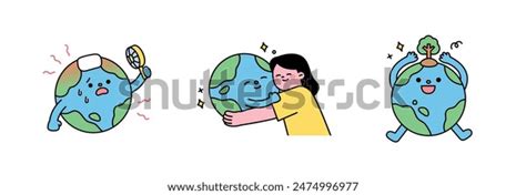 Global Warming Earth Character Hot Hugging Stock Vector Royalty Free Shutterstock