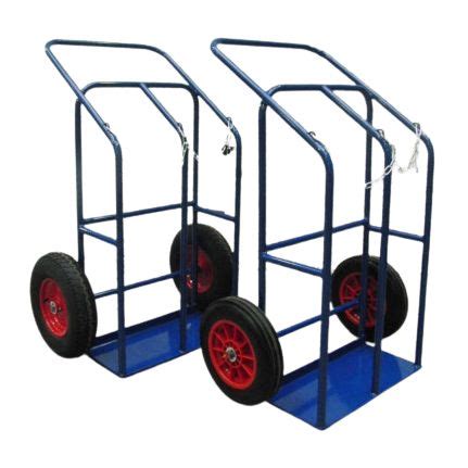 Double Industrial Gas Cylinder Trolley Mm Wheels Gas Cage Shop