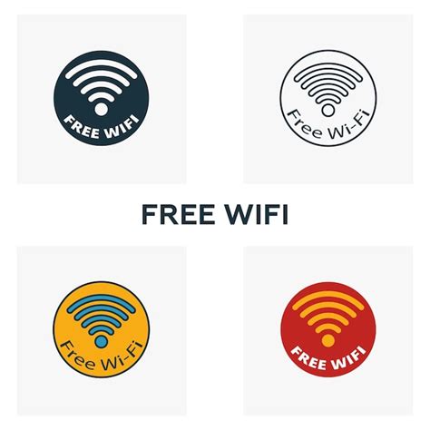 Gratis Wifi Pictogramset Vier Elementen In Verschillende Stijlen Uit De