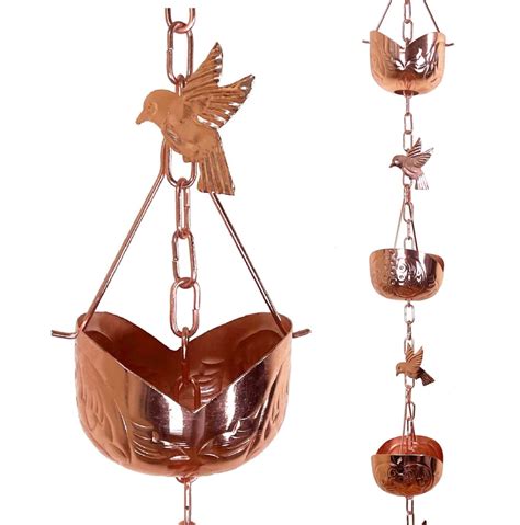 Rain Chains By JASINC 8 5 Ft Fortune Cookie Rain Chain Copper Plated