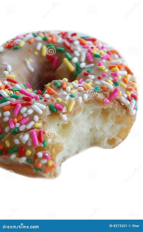donut  bite stock image image  delicious sprinkles