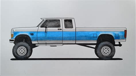 How To Draw A Ford F With Watercolor Youtube