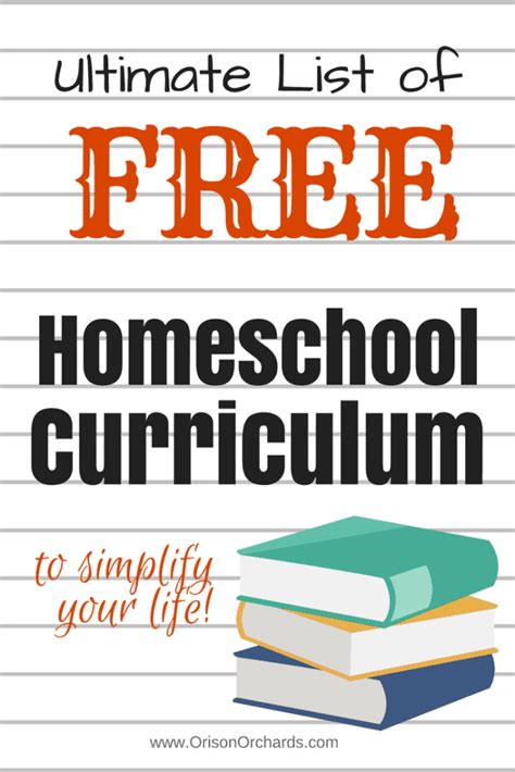 Ultimate List of Free Homeschool Curriculum | Orison Orchards