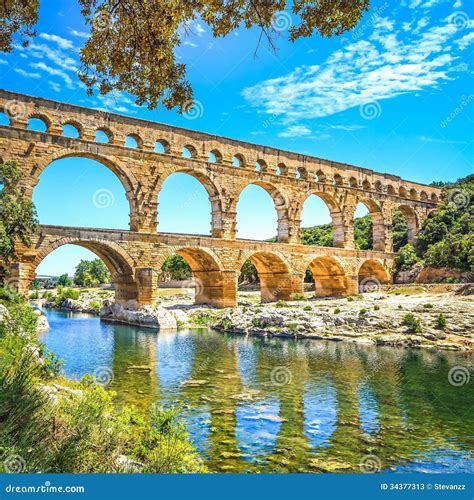 Roman Aqueduct Pont Du Gard, Unesco Site.Languedoc, France. Stock ...