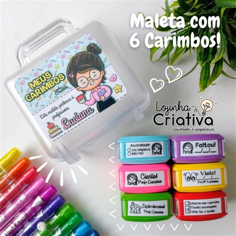 Kit Carimbo Personalizado Para Professor 6 Carimbos Nykon Shopee Brasil