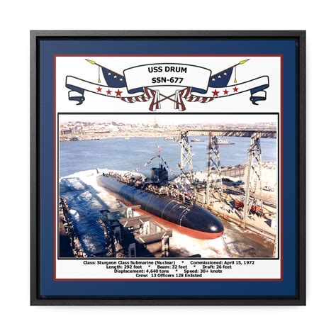 Uss Drum Ssn 677 Navy Floating Frame Photo Navy Emporium
