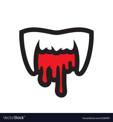 White vampire teeth cartoon Royalty Free Vector Image