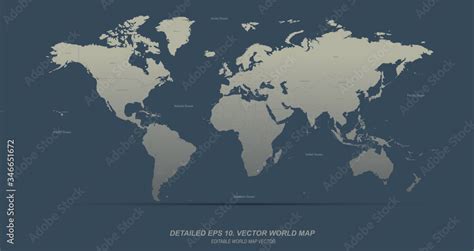 Hi detailed Vector world map. editable world map vector with country ...