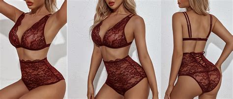 Avidlove Women Sexy Lace Lingerie High Waist Bra And Panty Set Strappy Babydoll Amazon Ca