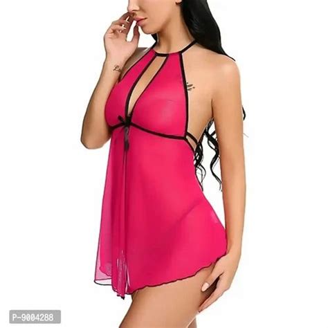 Pink Babydolls Lingerie For Honeymoon Lace Sleepwear At Rs Piece