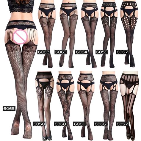 New Style Women Hot Sexy Garter Belt Stocking Crotchless Sheer Net Lace Tighs Top Over Knee