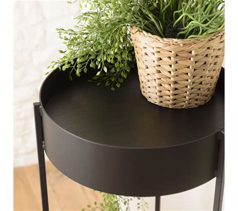 Daly Sellette Ronde Porte Plantes Gm Noire Piètement Métal Pot de