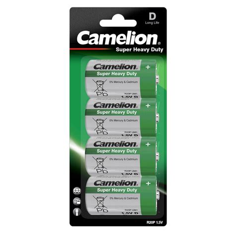 Super Heavy Duty Mono D R20 1 5V 4er Blister Von Camelion Batterien