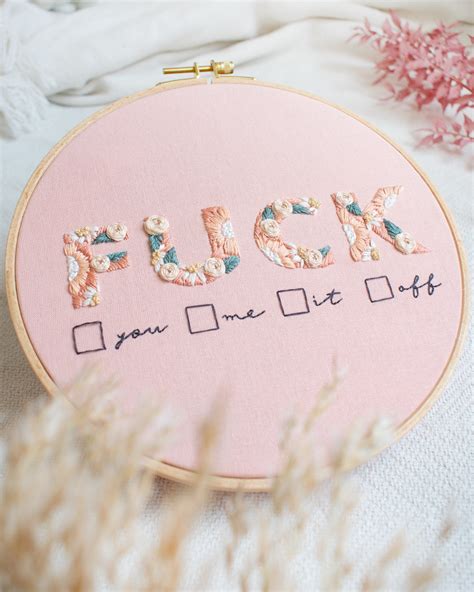 Pdf Pattern Modern Font Embroidery Fuck You Me It Off Etsy