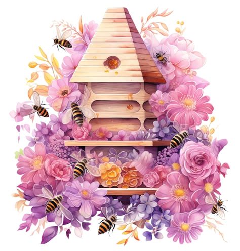 Watercolor Honey Bee Clipart Spring Garden Bee And Honey Drips Clipart