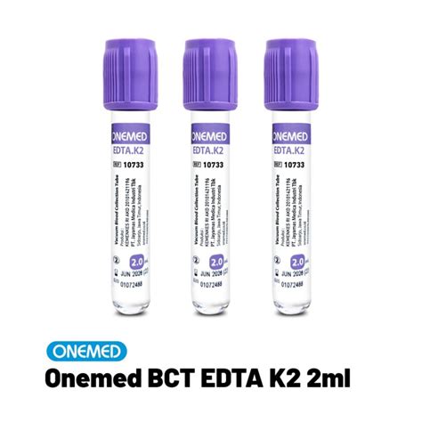 ONEMED Tabung Darah Blood Collection Tube EDTA K2 PET 2 Ml Isi 100 Pcs