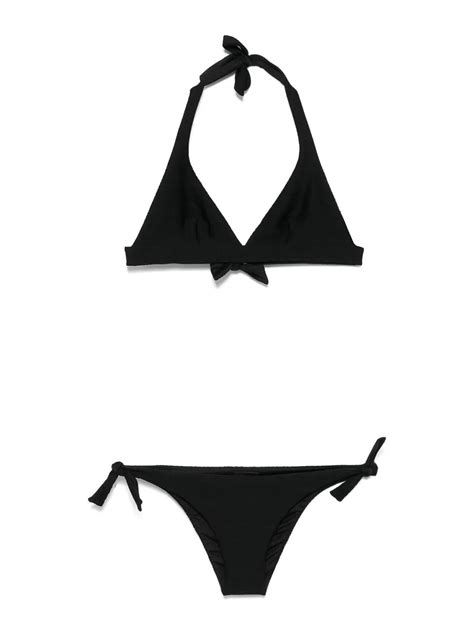 Fisico Embossed Bikini Set Black Women Fr G F