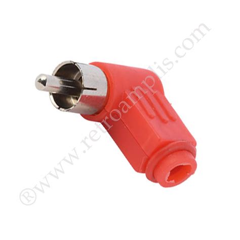 Red 90º male RCA Cinch connector Retroamplis