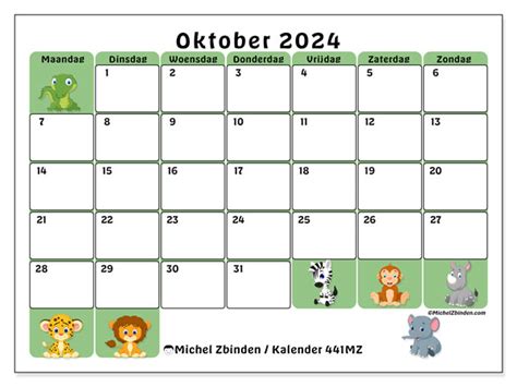 Kalender Oktober 2024 441mz Michel Zbinden Nl