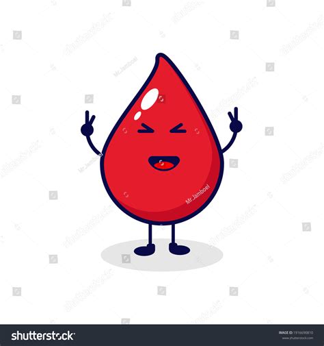 blood smile cute character illustration stock vector royalty