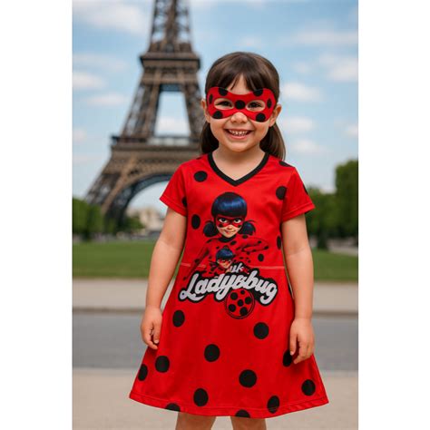 Fantasia Lady Bug - FANTASIA INFANTIL LADY BUG VESTIDO MENINAS ANIVERÁRIOS FESTAS CARNAVAL ...