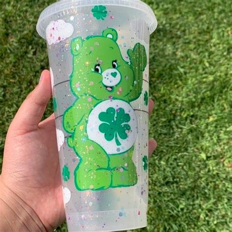 Handmade Good Luck Bear Care Bear Venti Starbucks Tumbler Coated In