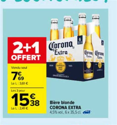 Promo Bière Blonde Corona Extra chez Carrefour Market iCatalogue fr
