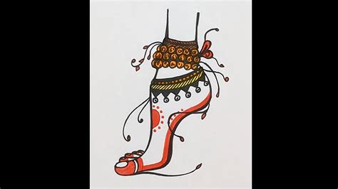 indian classical dancer feet  ghungroo drawing   draw