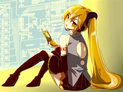 kagamine len  akita neru vocaloid drawn  negima danbooru