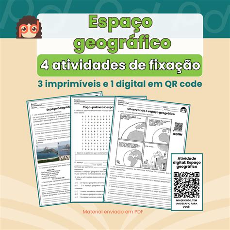 Atividades Sobre Espaço Geografico - Espaço Geográfico: 4 atividades de fixação - PriDuca