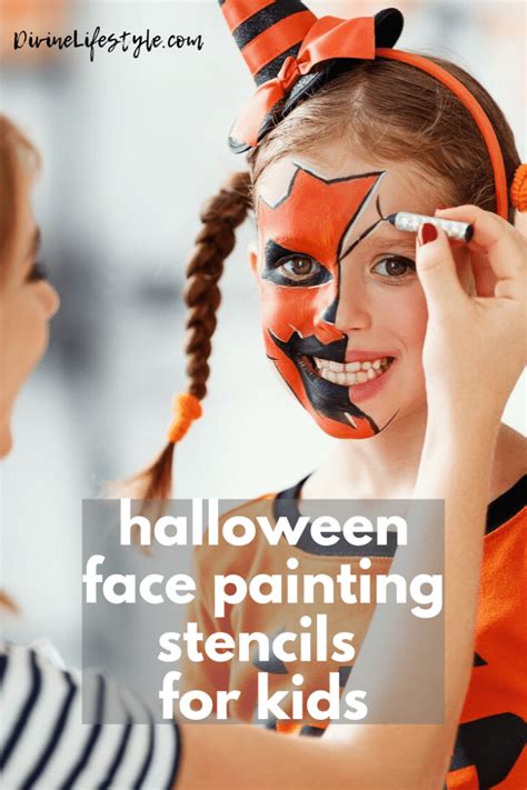 DIY Halloween Face Painting Stencils For Kids with over 20 Patterns