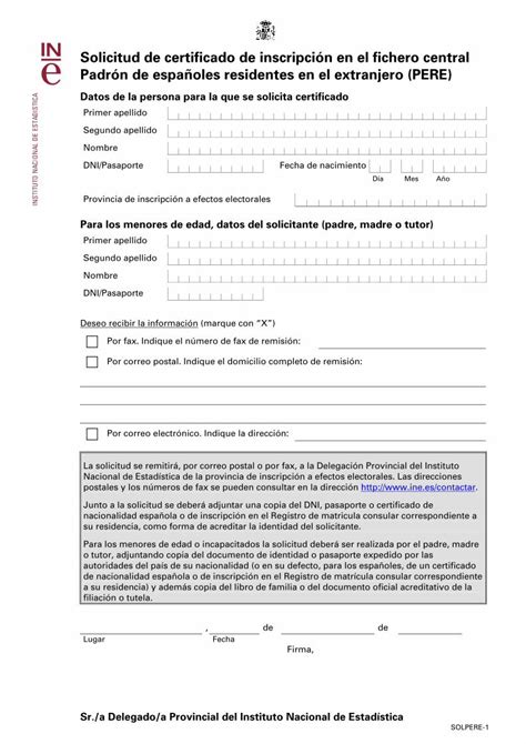 Pdf Formulario De Solicitud De Certificado De Ine Es Pdf