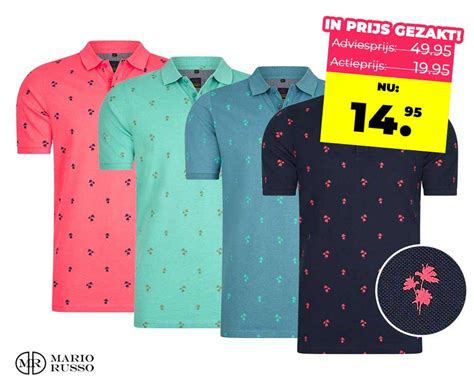 Katoenen Mario Russo Palm Tree Polo Aanbieding Voor