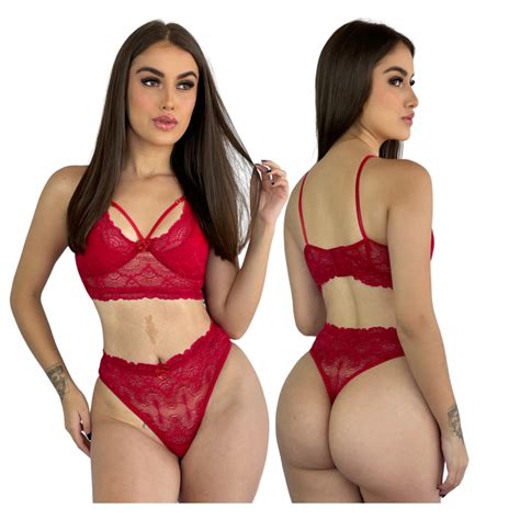 Conjunto De Lingerie De Renda Para Mulheres Rendado Busto Meia Ta A Shopee Brasil