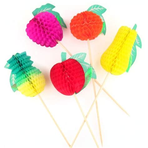 12 Honeycomb Fruit Cocktail Sticks Cocktail Decoration Cocktail Decorations Fruit Cocktails