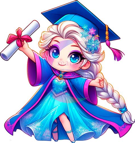 Graduation Cartoon Elsa Frozen Dtf 02 My Store