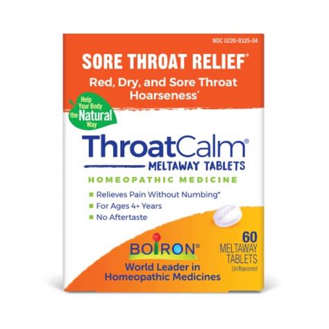 Boiron® Throatcalm® Sore Throat Relief Meltaway Tablets 60 Ct Kroger