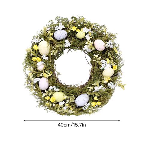 With Twigs And Pastel Eggs Artificial Flower Wreat Vicedeal