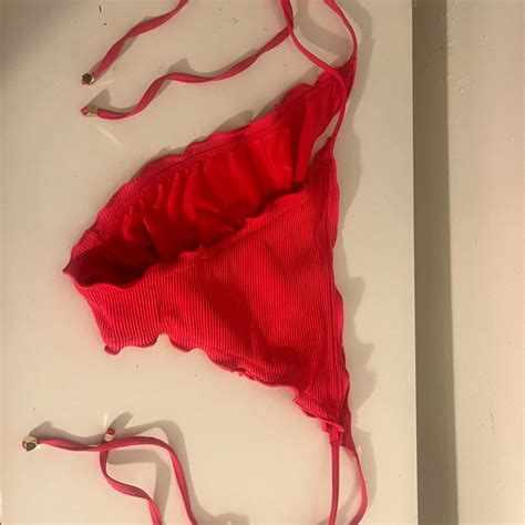 Garage Hot Pink Bikini Set With Gold Details Only Depop
