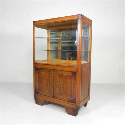 Art Deco Display Cabinet With Sliding Glass Doors